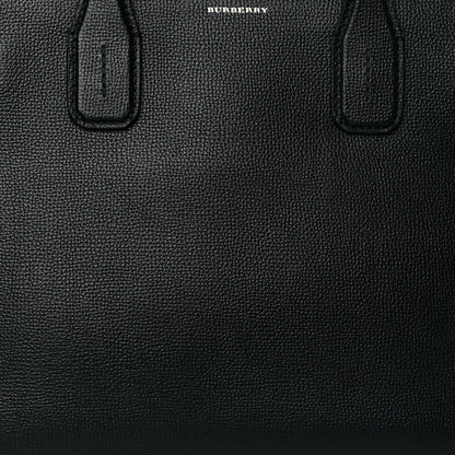 Burberry Grainy Calfskin Vintage Check Medium Banner Tote Black 7 of 9