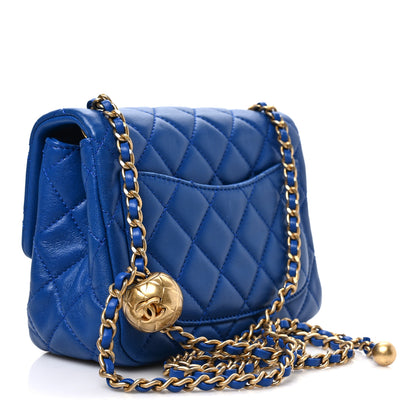 Chanel Lambskin Quilted Mini Pearl Crush Flap Blue 3 of 8