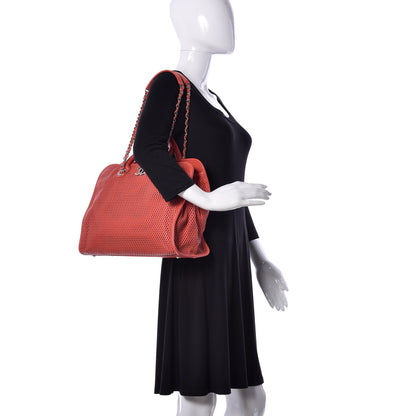 Chanel Calfskin Perforated Up In The Air Tote Red 2 of 10