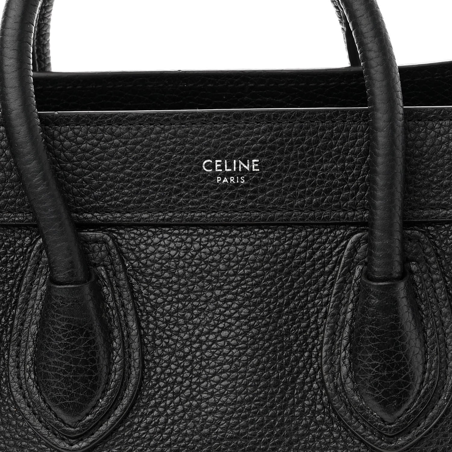 Celine Drummed Calfskin Nano Luggage Black 6 of 13