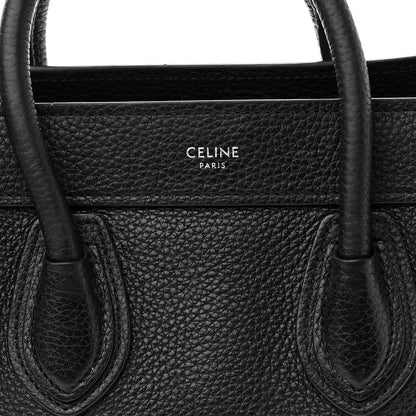 Celine Drummed Calfskin Nano Luggage Black 6 of 13