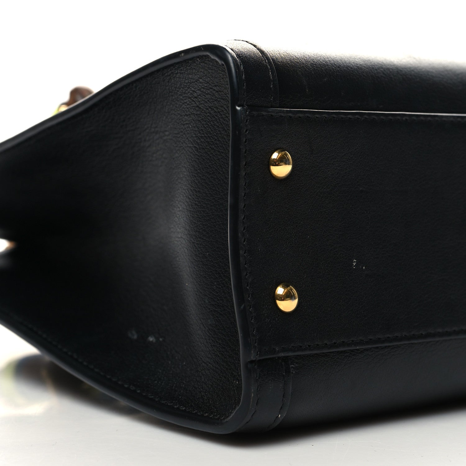 Gucci Calfskin Small Diana Tote Bag Black Yellow Fluo 9 of 14
