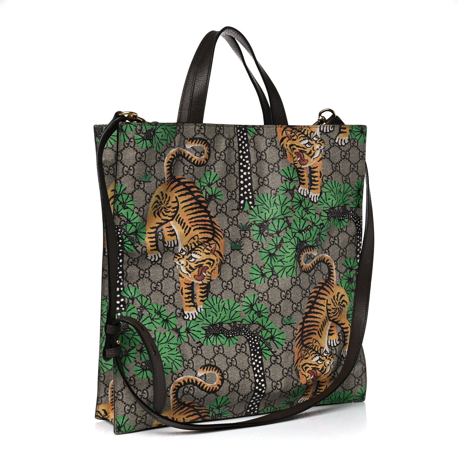 Gucci GG Supreme Monogram Bengal Vertical Tote Brown 2 of 29