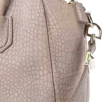 Givenchy Nubuck Crocodile Embossed Medium Antigona Beige 17 of 18