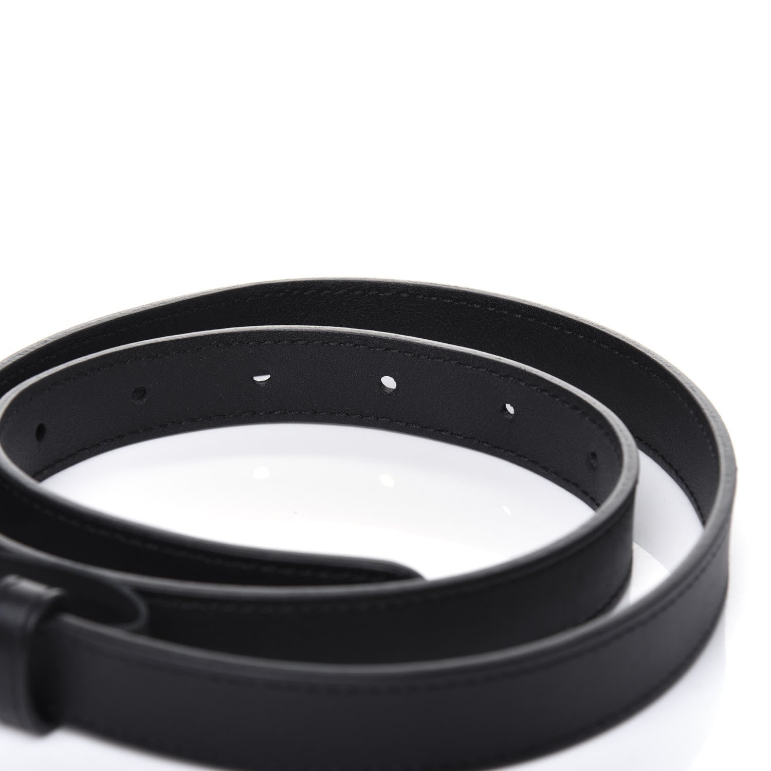 Gucci Calfskin Double G 20mm Belt 80 32 Black 776951