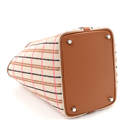 Hermes H Canvas Swift Couverture Carre Picotin Lock 18 PM Ecru Beige Fauve Rose Pop Black Gold 4 of 10