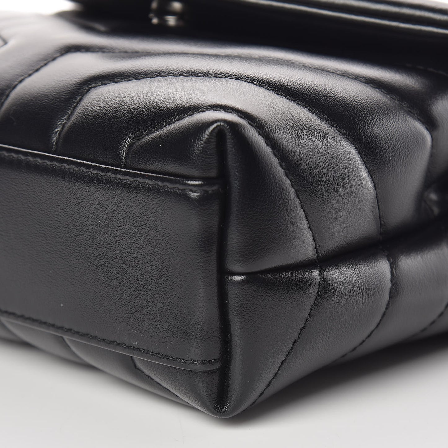 Calfskin Y Quilted Monogram Toy Loulou Crossbody Bag Black