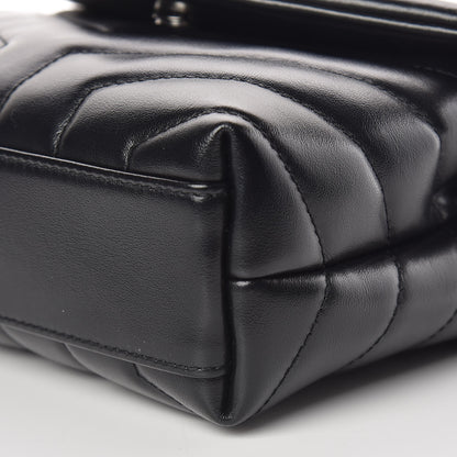 Saint Laurent Calfskin Y Quilted Monogram Toy Loulou Crossbody Bag Black 10 of 11