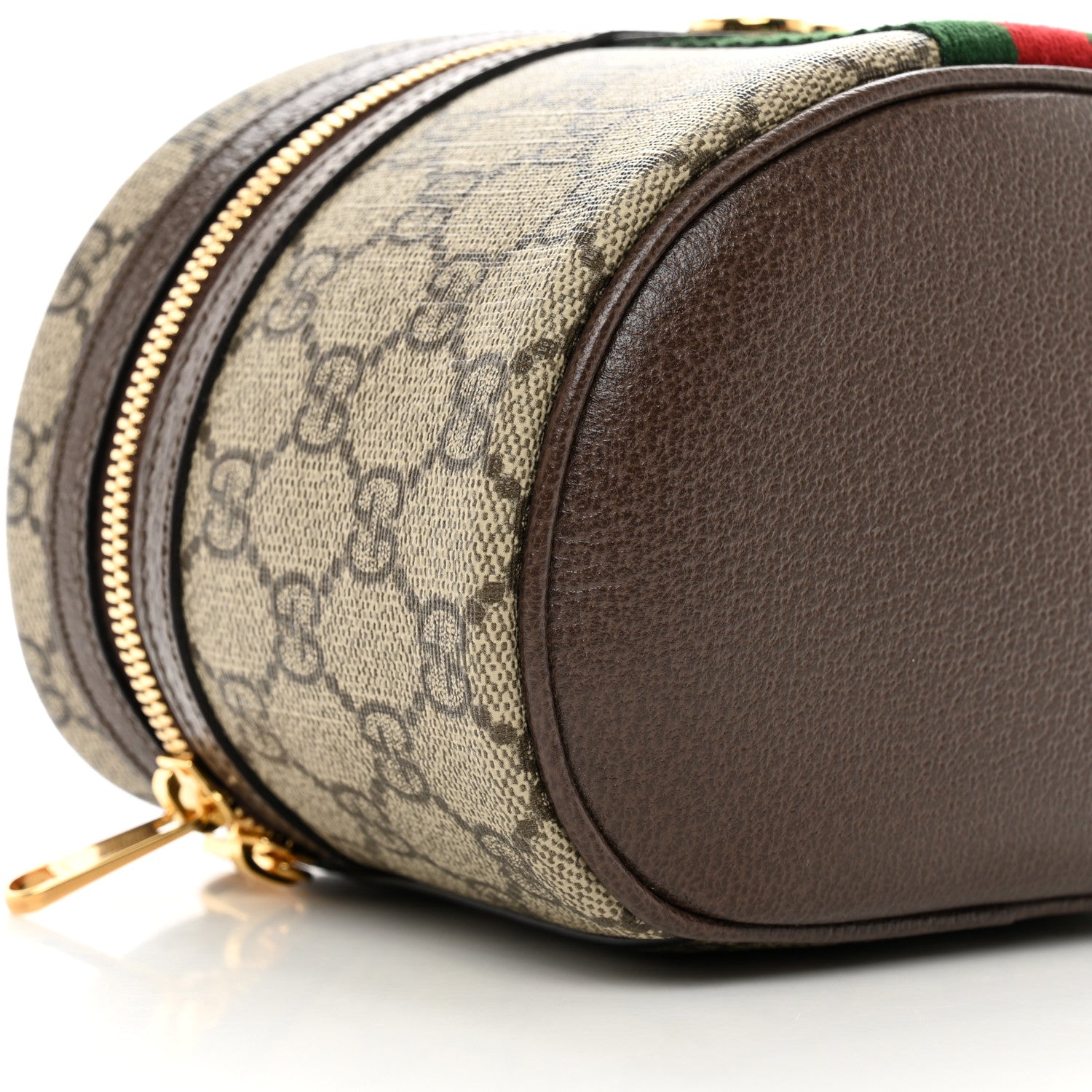 Gucci GG Supreme Monogram Textured Calfskin Web Ophidia Vanity Cosmetic Case Beige Ebony New Acero 8 of 9