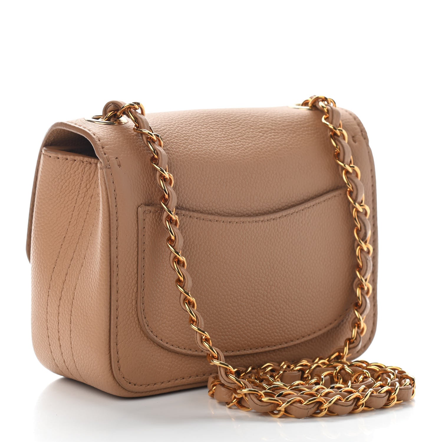 Chanel Grained Calfskin Mini Square Classic Pure Flap Brown 3 of 9