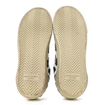 Saint Laurent Calfskin Heart Court Classic Sneakers 38 White Black 6 of 8