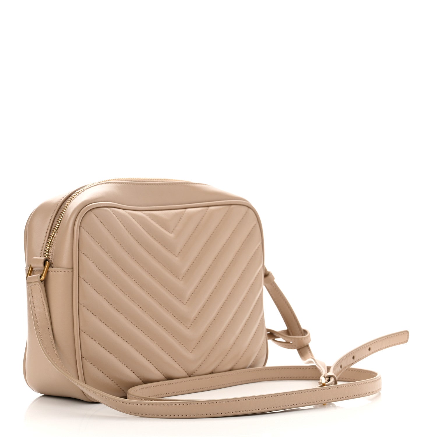 Saint Laurent Calfskin Matelasse Monogram Lou Camera Bag Dark Beige 3 of 11