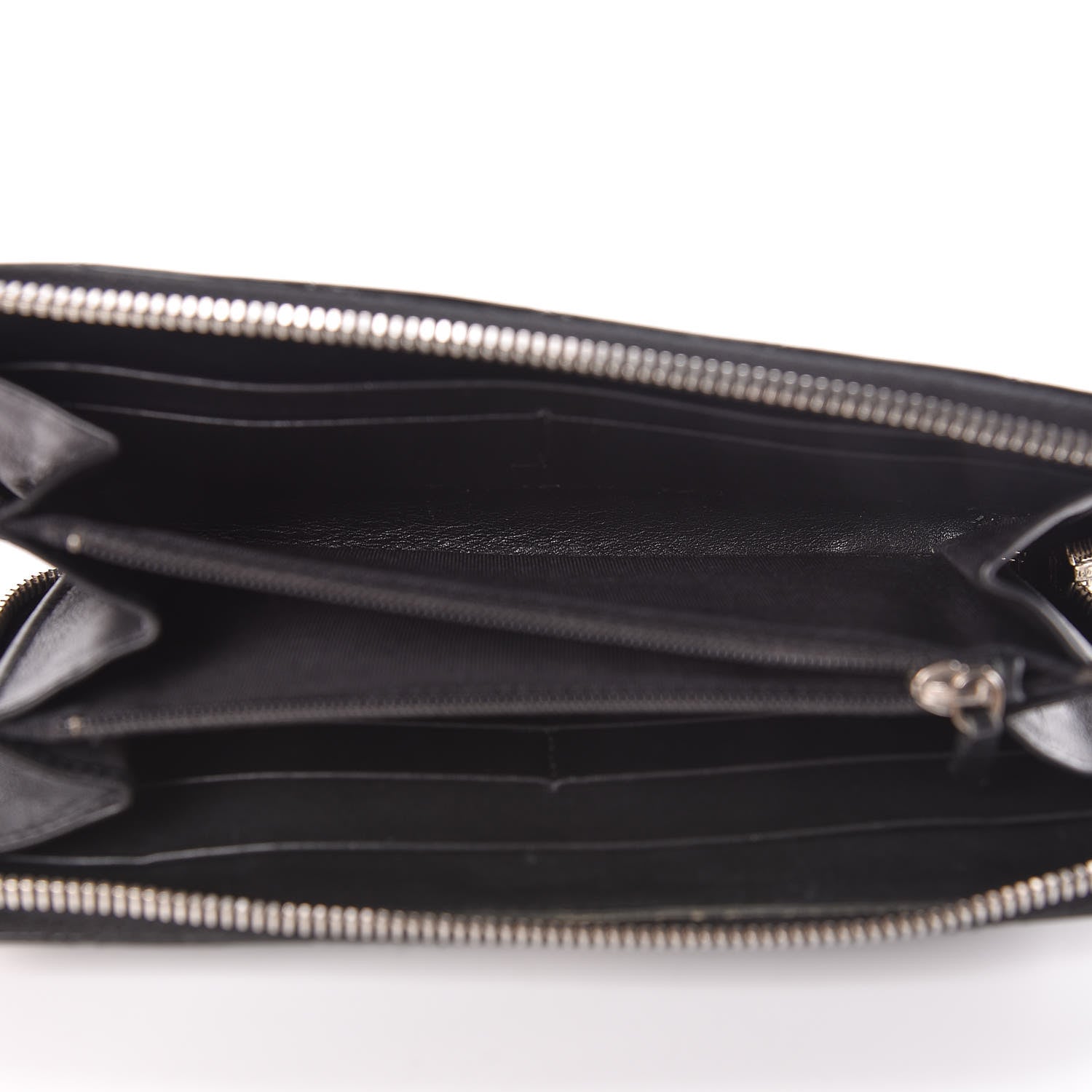 Chanel Patent Quilted Zip Around Wallet Black 5 of 10