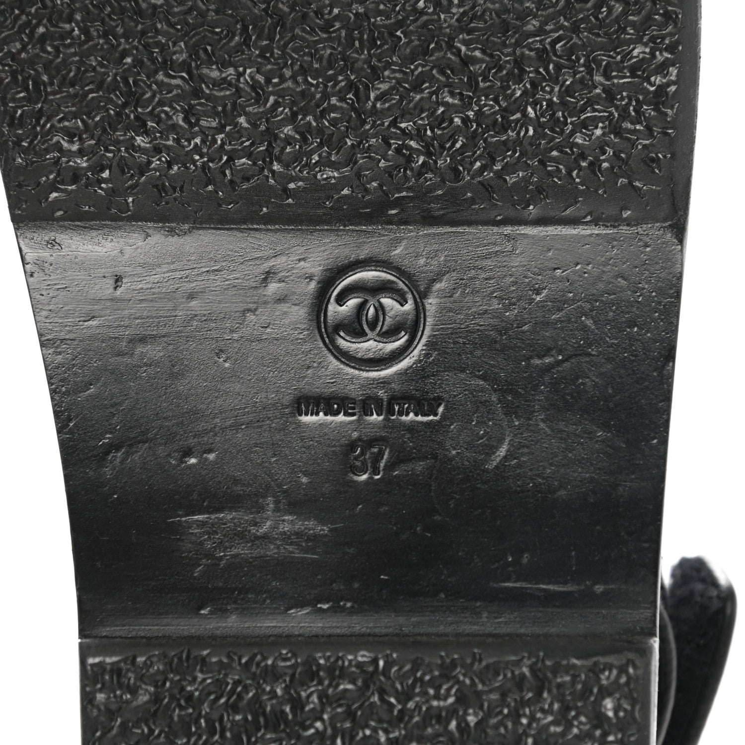 Chanel Grained Calfskin Velcro Dad Sandals 37 Black 6 of 9