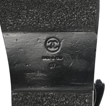 Chanel Grained Calfskin Velcro Dad Sandals 37 Black 6 of 9