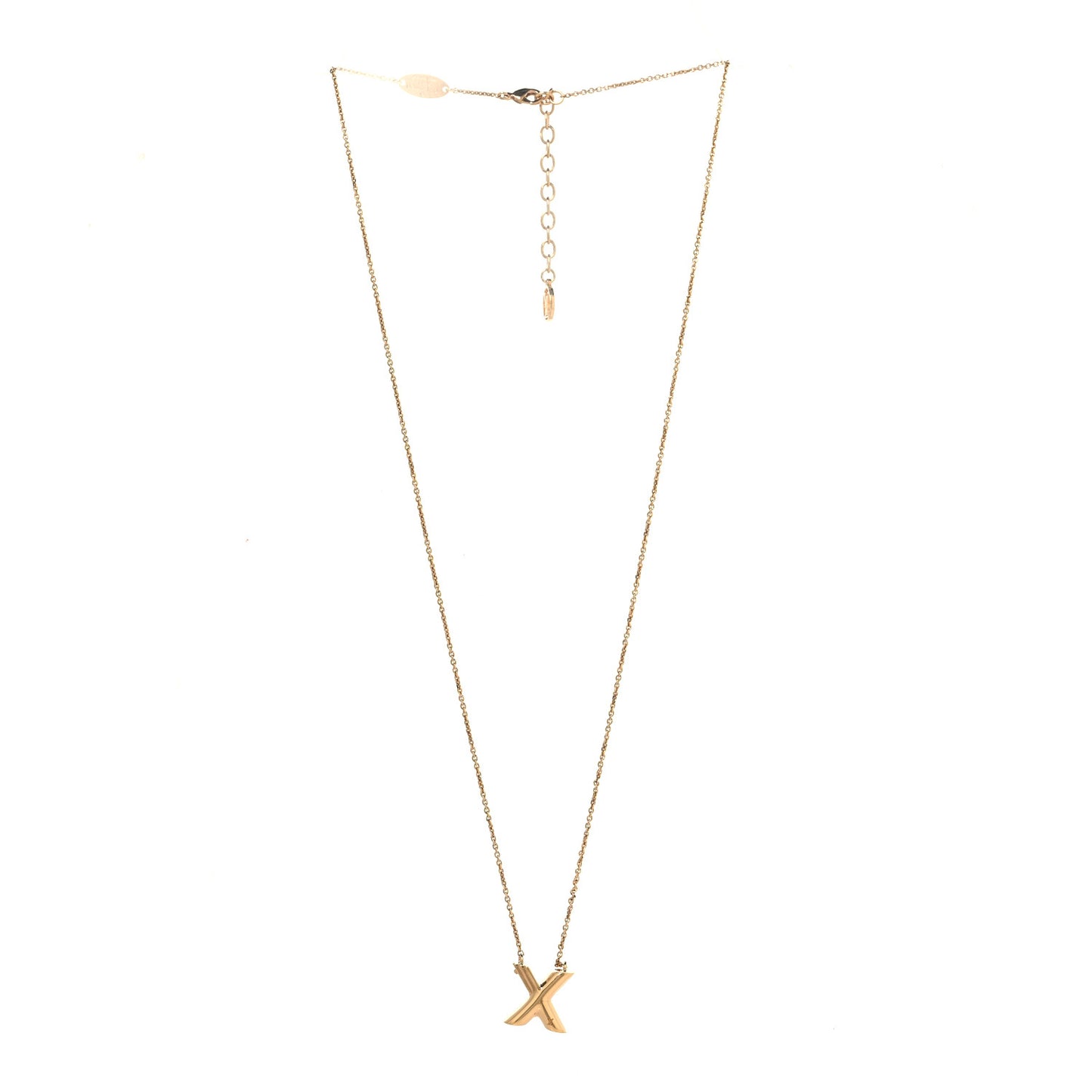 Metal LV And Me Letter X Necklace Gold