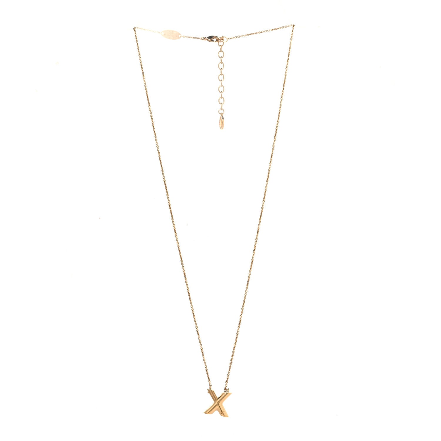 Louis Vuitton Metal LV And Me Letter X Necklace Gold 3 of 5