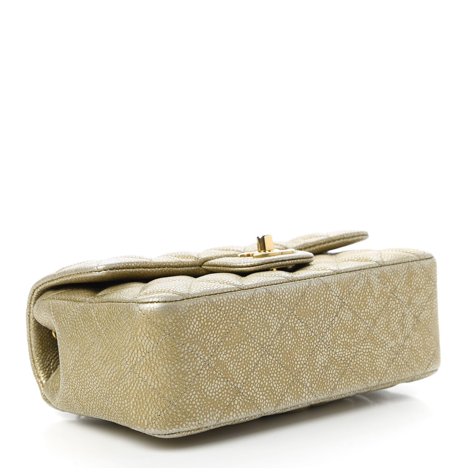 Chanel Metallic Caviar Quilted Mini Rectangular Flap Gold 4 of 11