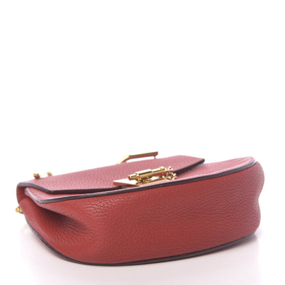 Chloe Grained Lambskin Mini Drew Shoulder Bag Plaid Red 4 of 9