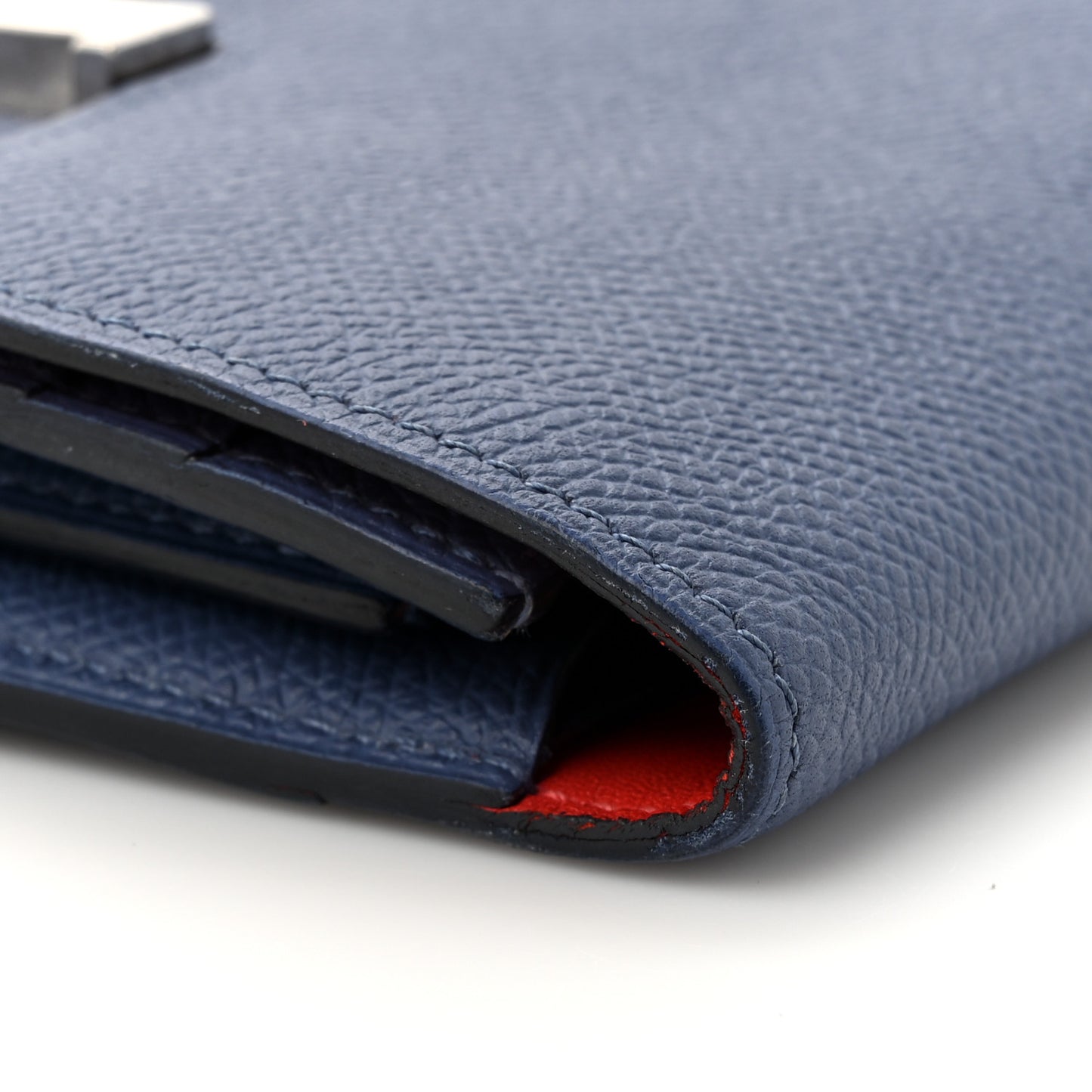 Epsom Verso Constance Short Wallet Bleu Brighton Rouge Pivoine
