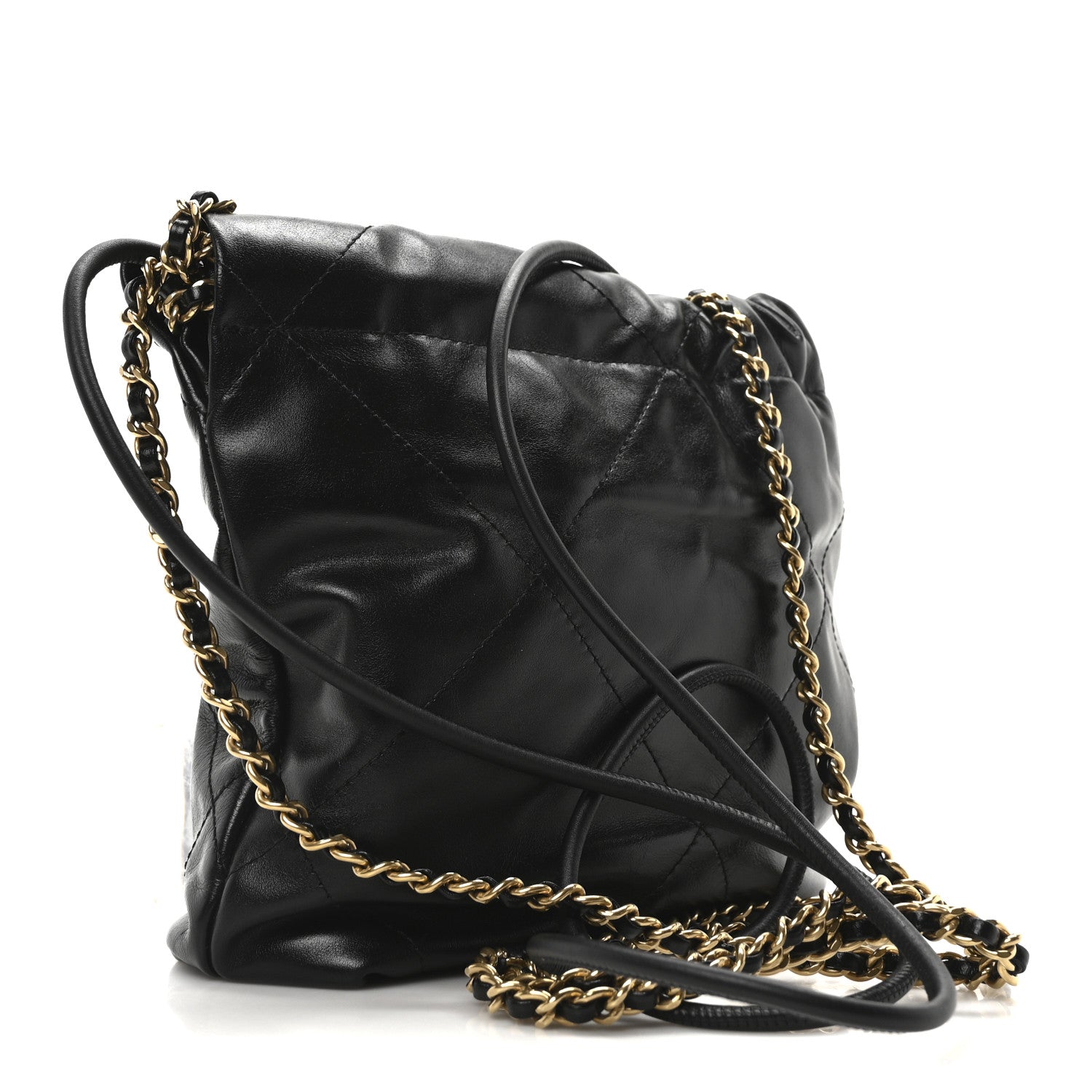Chanel Shiny Calfskin Quilted Mini Chanel 22 Black 2 of 10
