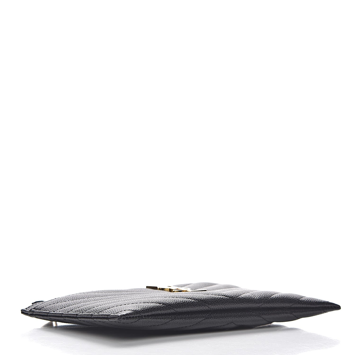 Saint Laurent Grain De Poudre Chevron Monogram Bill Pouch Black 4 of 8