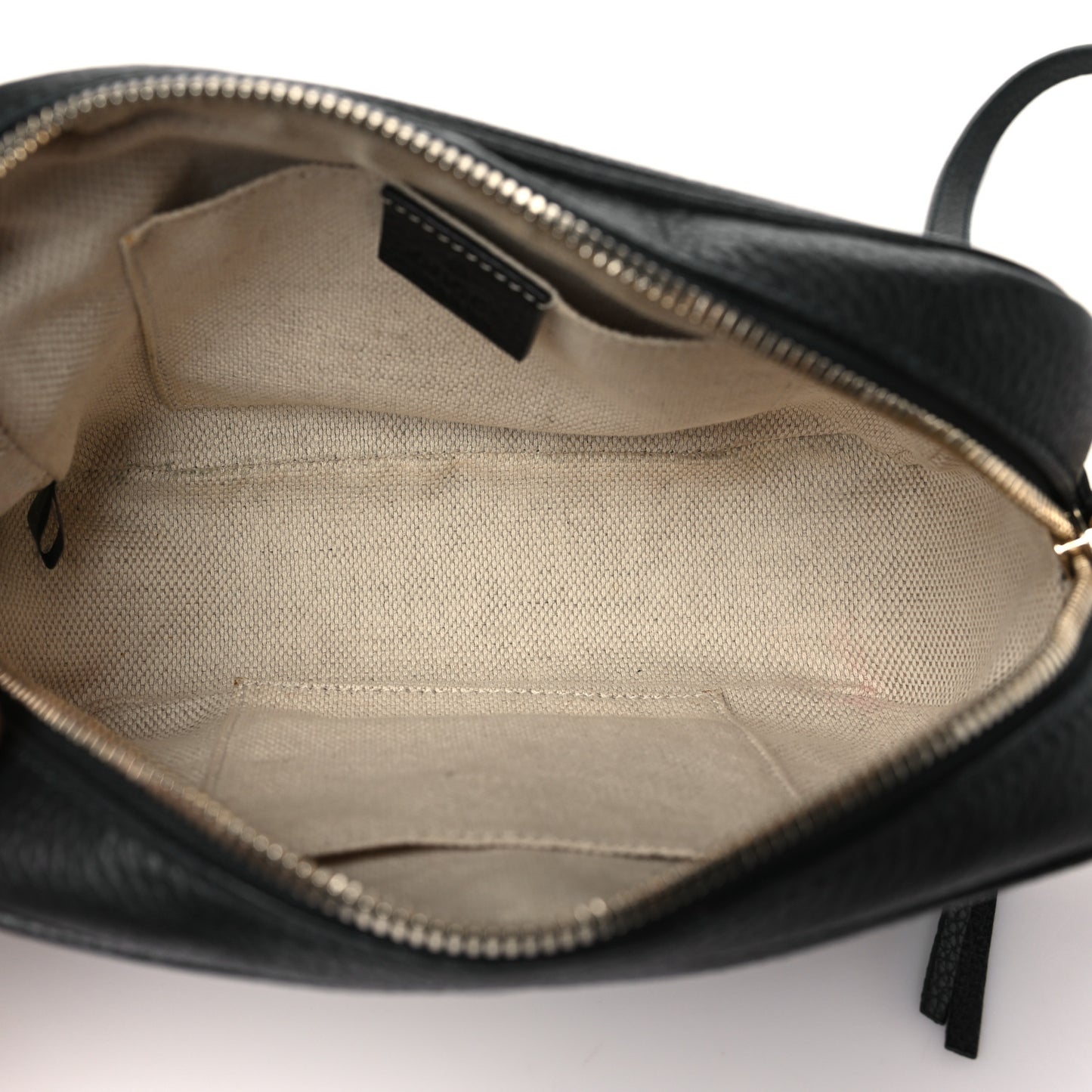 Pebbled Calfskin Small Soho Disco Bag Black