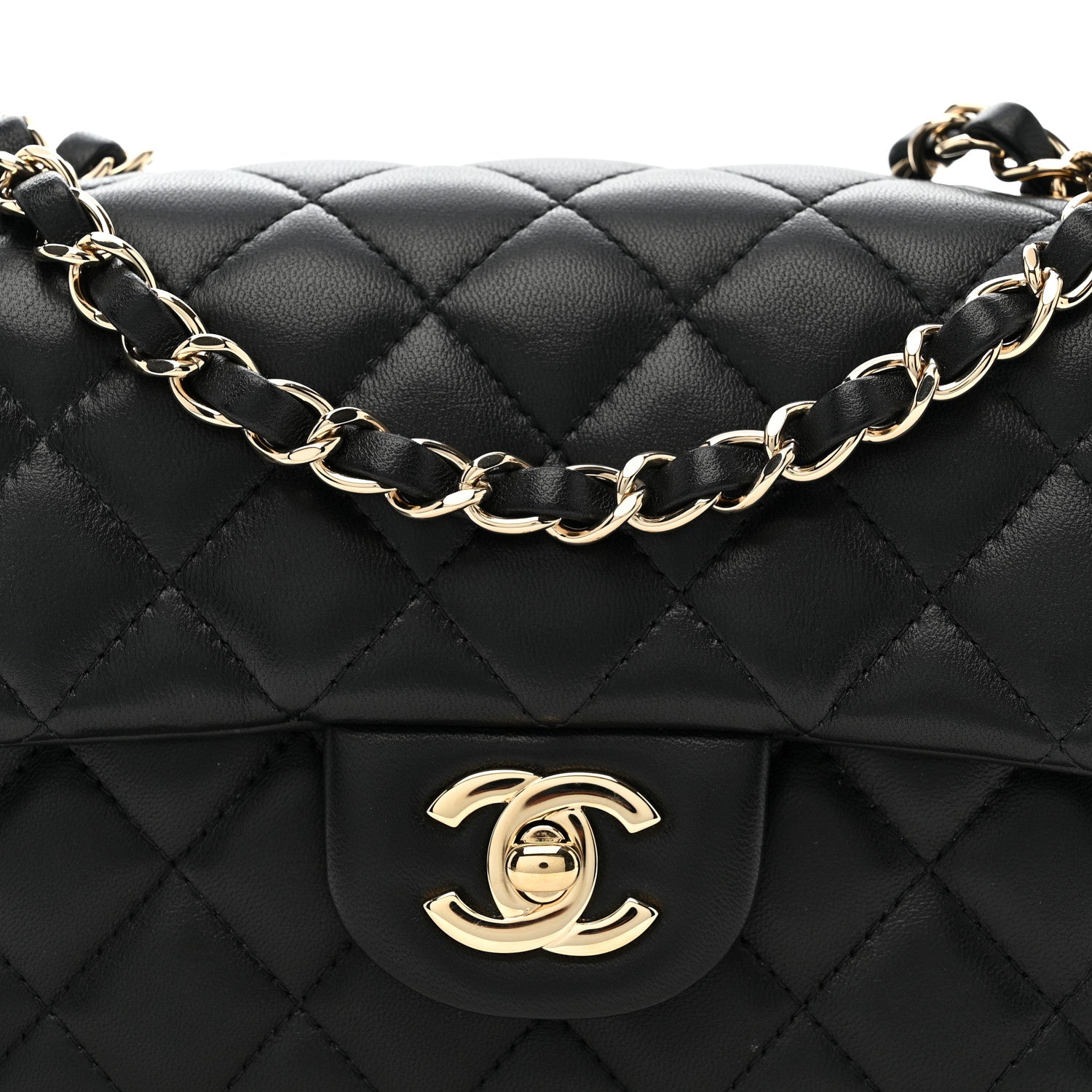 Chanel Lambskin Quilted Mini Rectangular Flap Black 8 of 11
