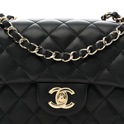 Chanel Lambskin Quilted Mini Rectangular Flap Black 8 of 11