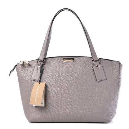 Burberry Signature Grain Calfskin Medium Welburn Tote Pale Grey 1 of 8