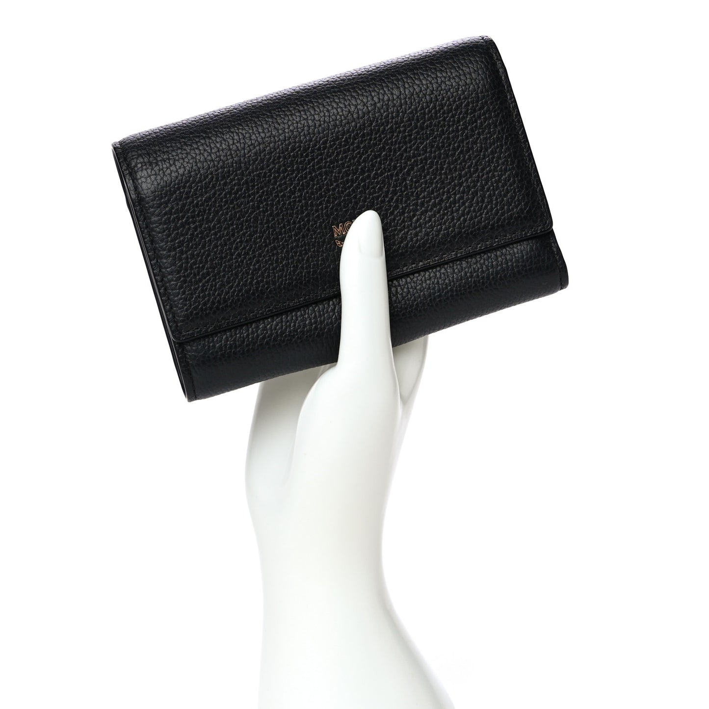 Calfskin Milla Tri-Fold Wallet Black