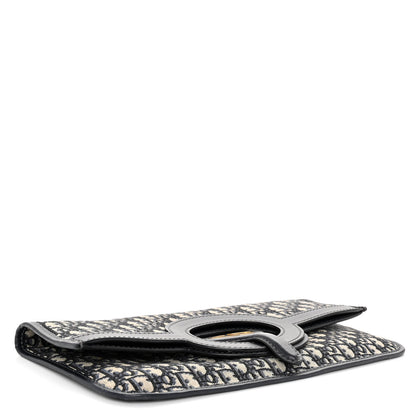 Christian Dior Oblique Fold Over Clutch Blue 4 of 10