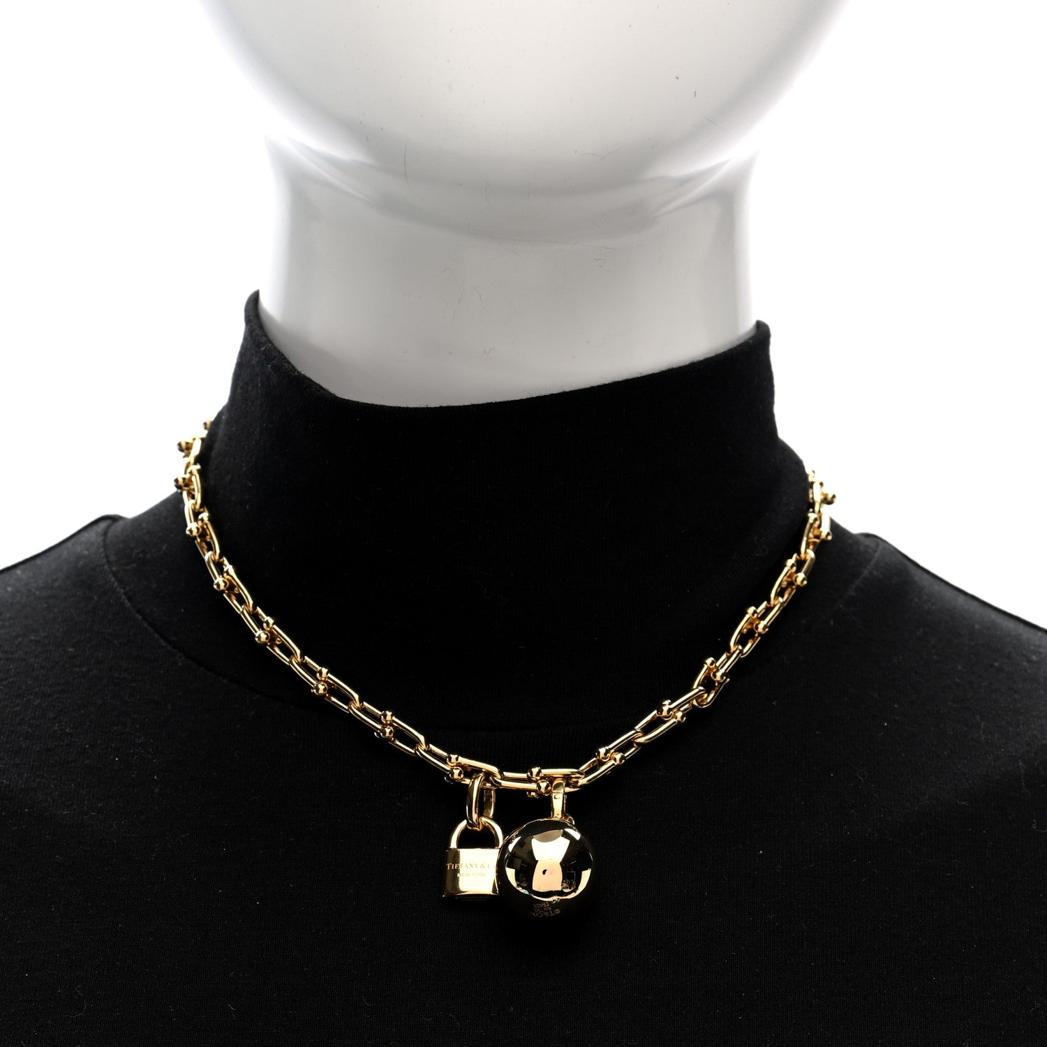 Tiffany 18K Yellow Gold HardWear Small Single Wrap Necklace 2 of 5