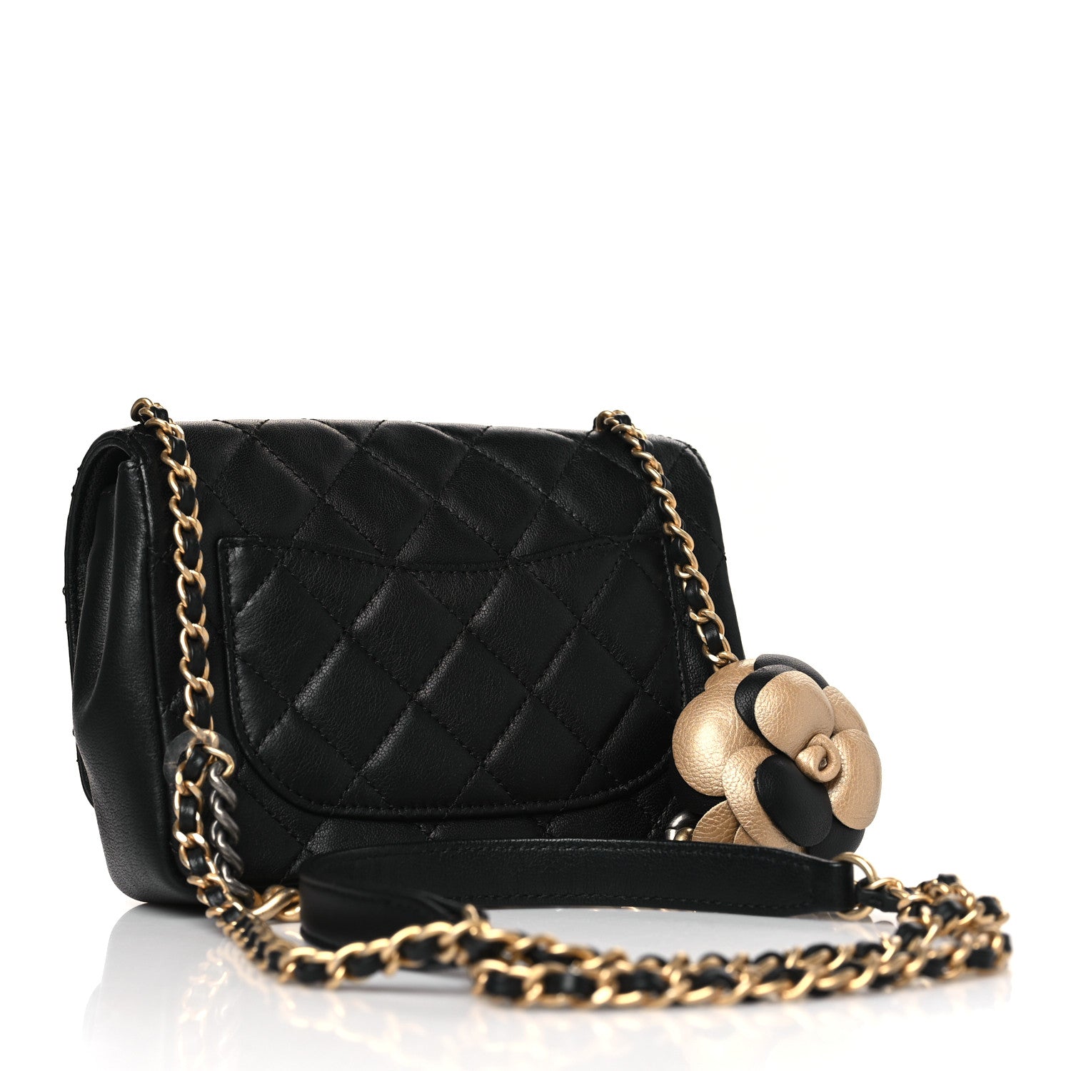 Chanel Lambskin Quilted Small Camellia Flower Flap Black 4 of 10