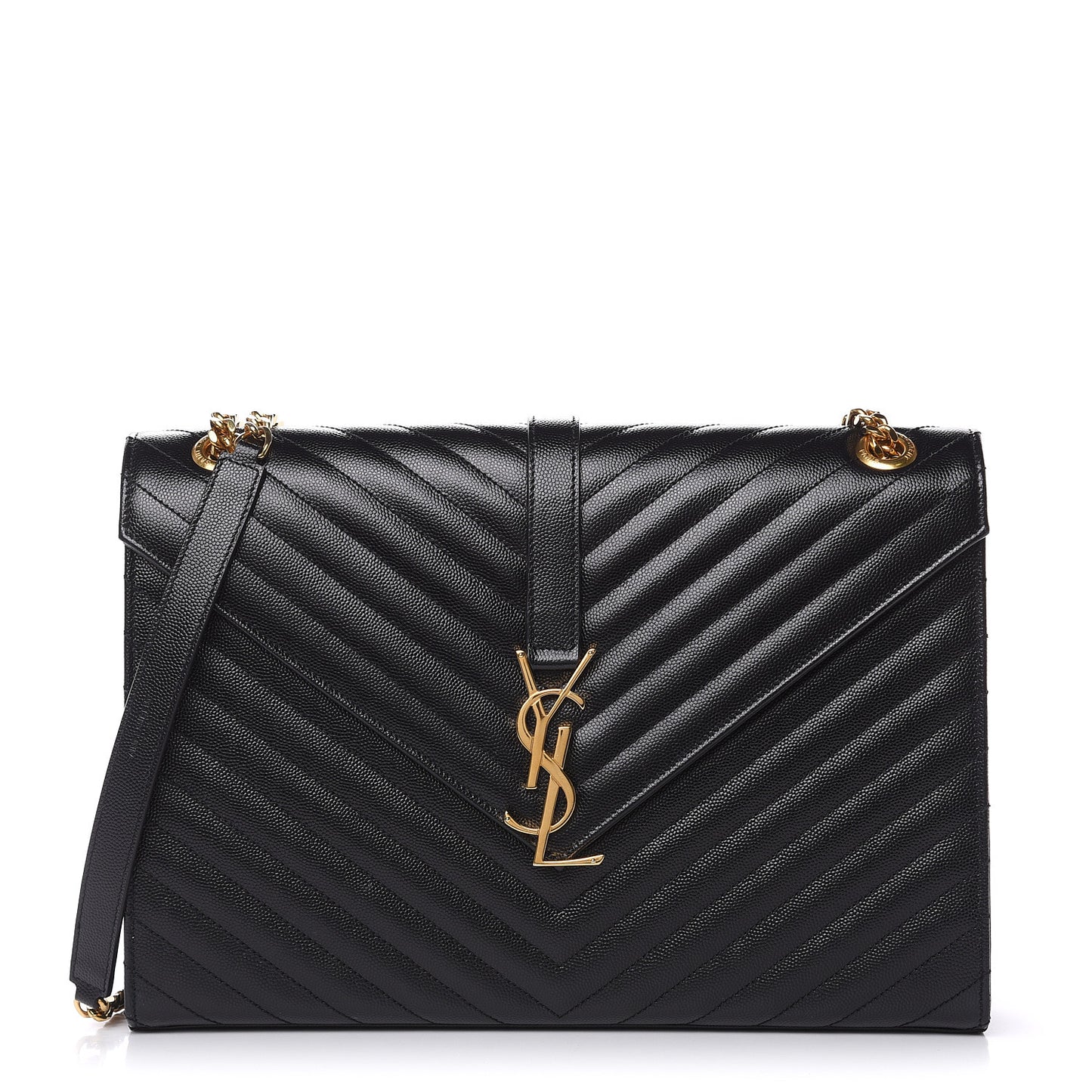 Grain De Poudre Matelasse Chevron Large Monogram Satchel Black