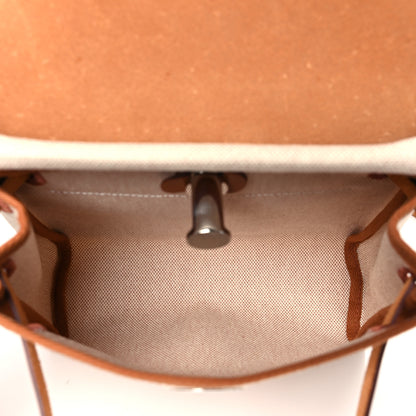 Hermes Military Toile Vache Hunter Herbag Zip Retourne 20 Ecru Beige Fauve 5 of 11