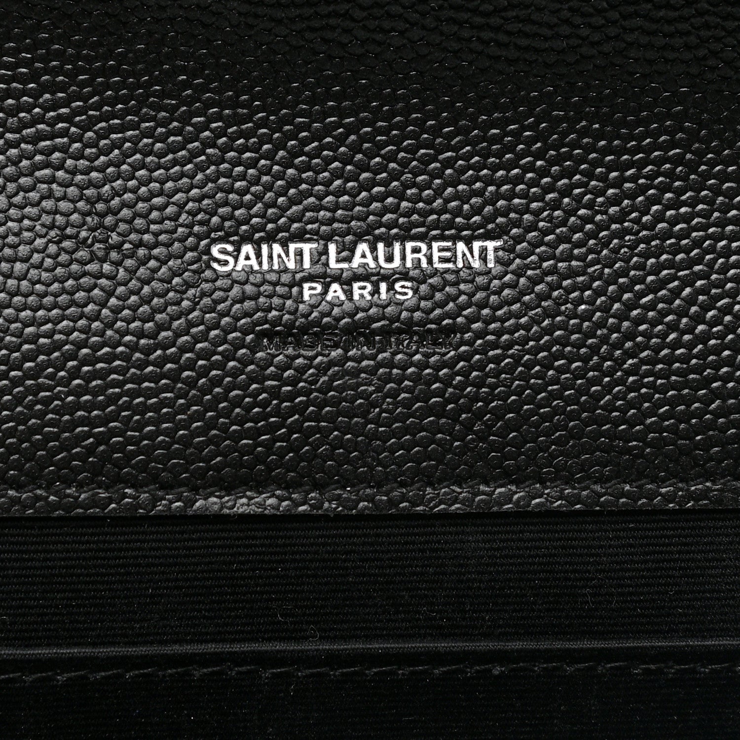 Saint Laurent Grain De Poudre Matelasse Chevron Monogram Envelope Clutch Black 6 of 10