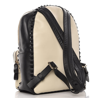 Valentino Garavani Vitello Medium Rockstud Backpack Ivory Black 3 of 7