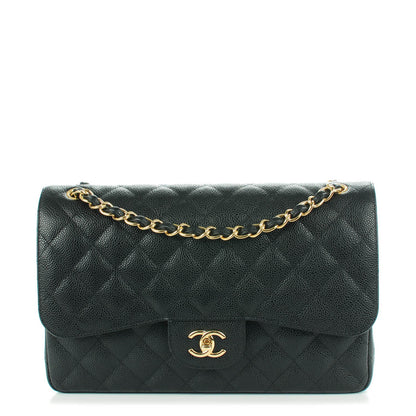 Chanel Caviar Quilted Jumbo Double Flap Black 1 of 8