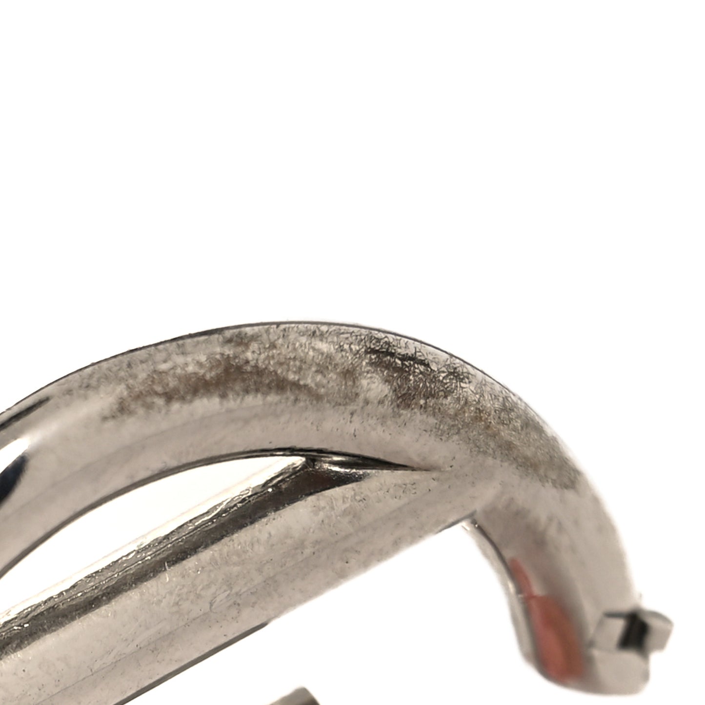 Metal FF Hoop Earrings Silver
