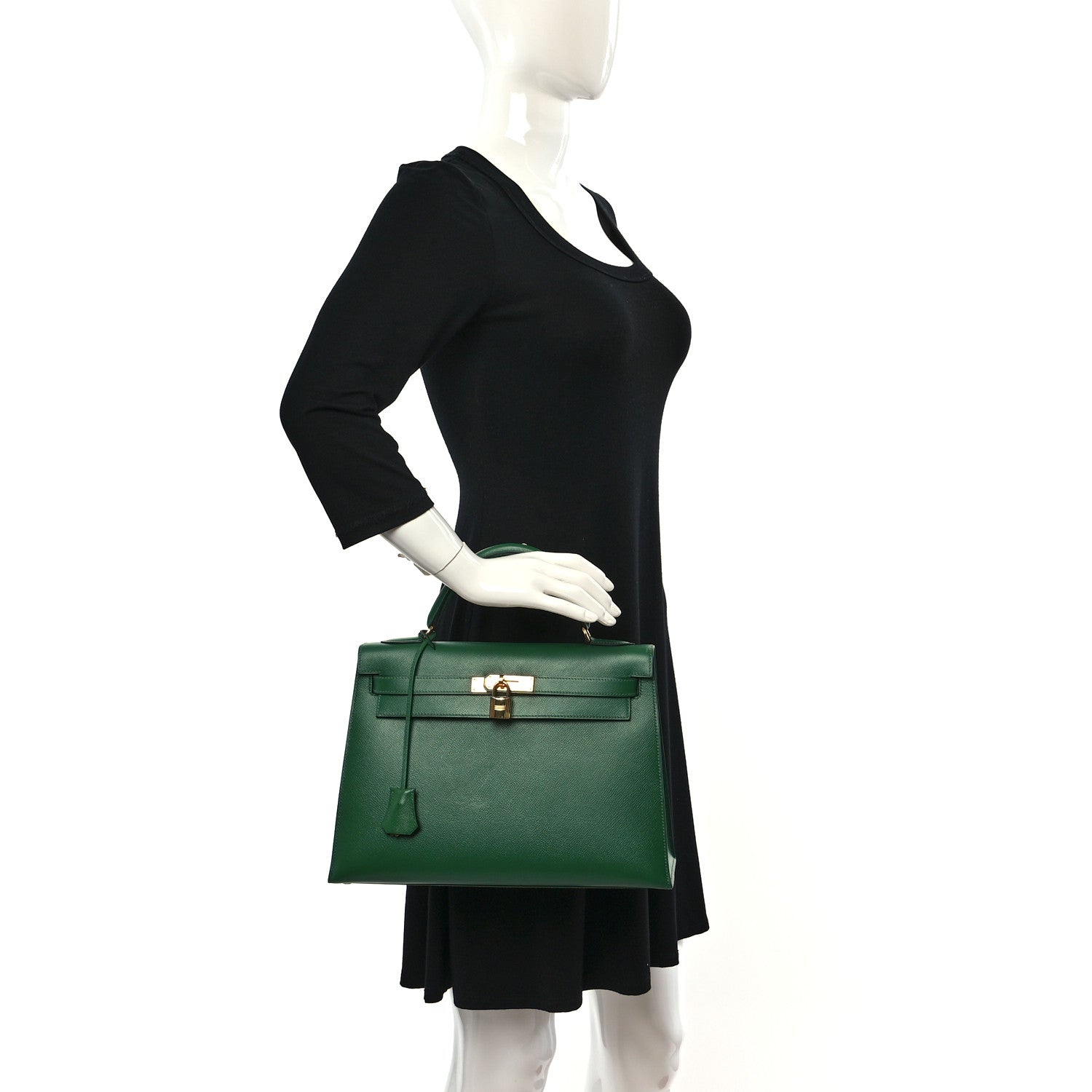 Hermes Courchevel Kelly Sellier 32 Vert Bengale 2 of 11