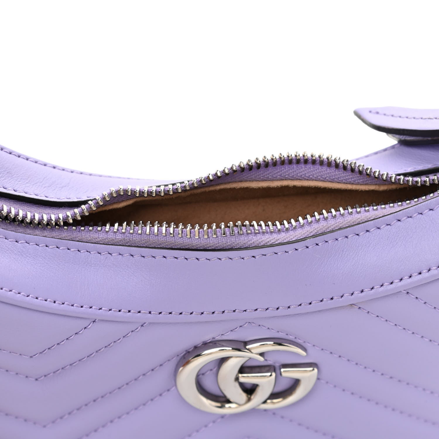 Gucci Calfskin Matelasse Mini GG Marmont Half Moon Hobo Lapis 9 of 9