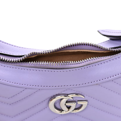 Gucci Calfskin Matelasse Mini GG Marmont Half Moon Hobo Lapis 9 of 9
