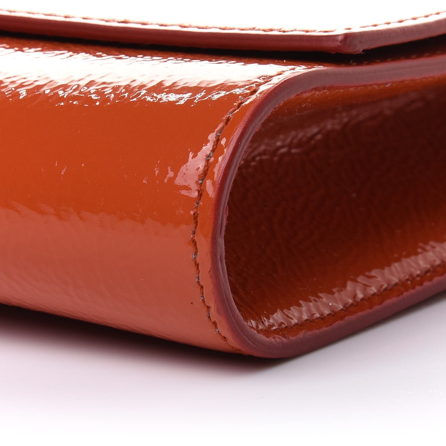 Textured Patent Monogram Large Belle De Jour Clutch Orange