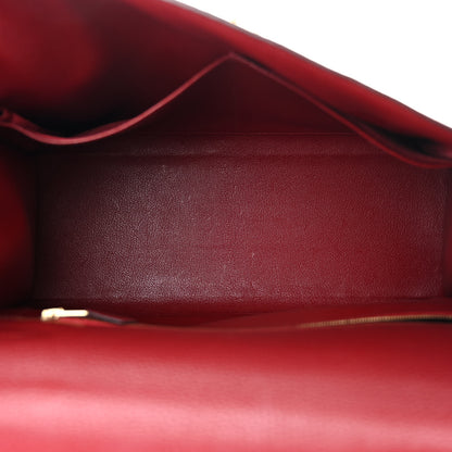 Hermes Ardennes Kelly Sellier 35 Rouge H 5 of 14