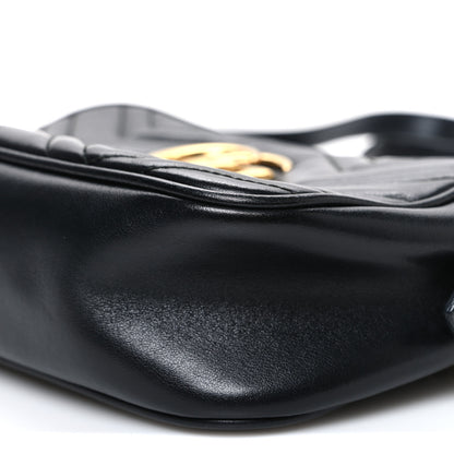 Gucci Calfskin Matelasse Small GG Marmont Chain Shoulder Bag Black 10 of 10