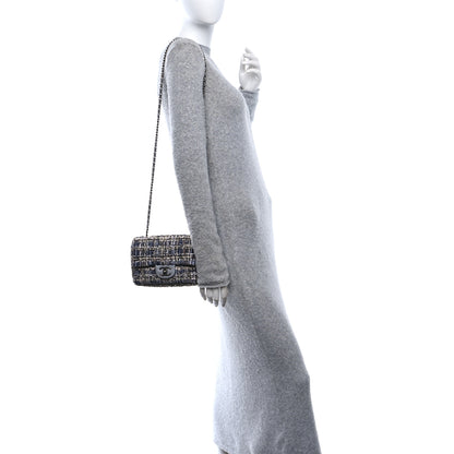 Chanel Tweed Quilted Mini Side Pearl Flap Bag Grey 2 of 10
