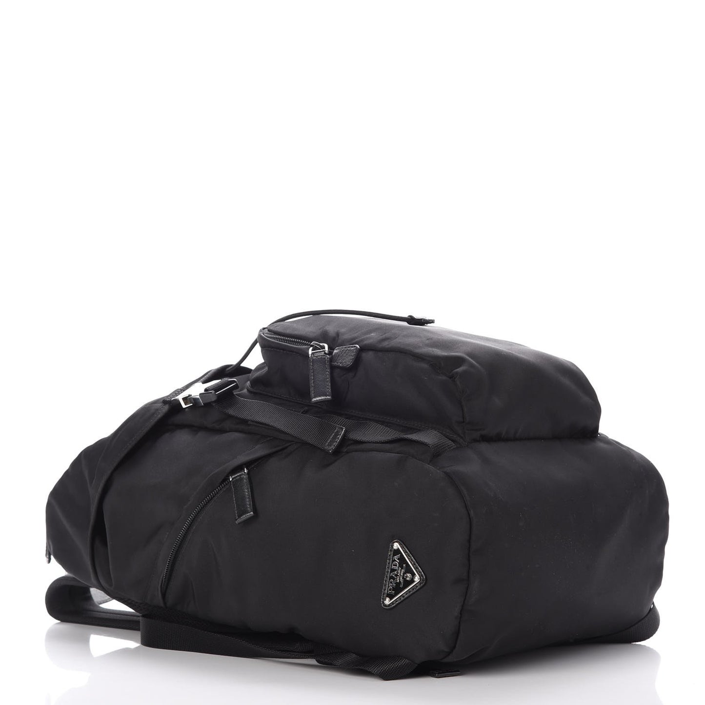 Tessuto Nylon Double Buckle Backpack Black