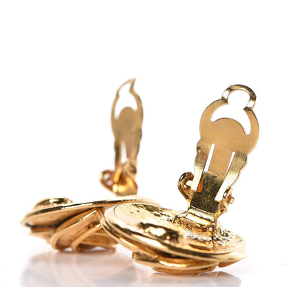 Chanel CC Button Clip On Earrings Gold 3 of 4