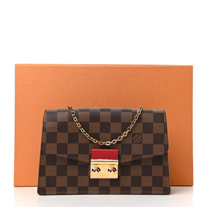 Louis Vuitton Damier Ebene Croisette Chain Wallet Scarlet 9 of 9